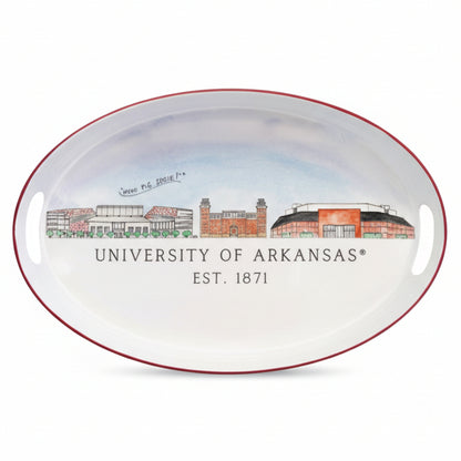 University of Arkansas skyline oval platter