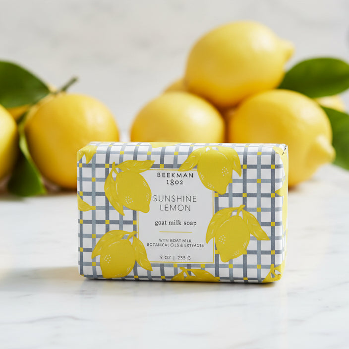 Soap bar with lemon design 