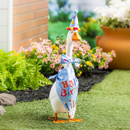 Giddy the Porch Goose Statue and Outfits