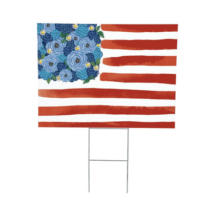 Patriotic American Flag Yard Signs