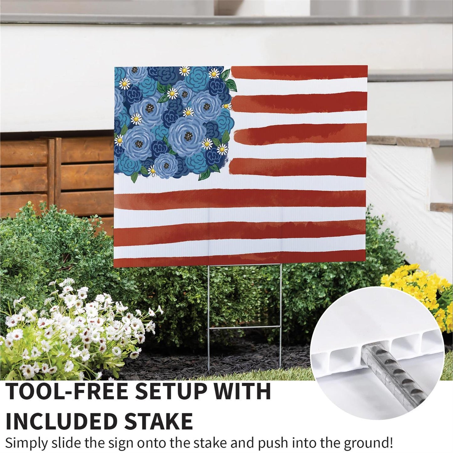 Patriotic American Flag Yard Signs