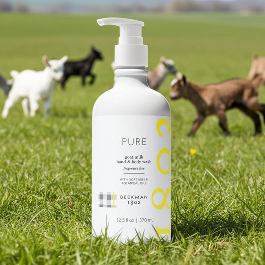 Beekman 1802 goat milk hand & body wash bottle