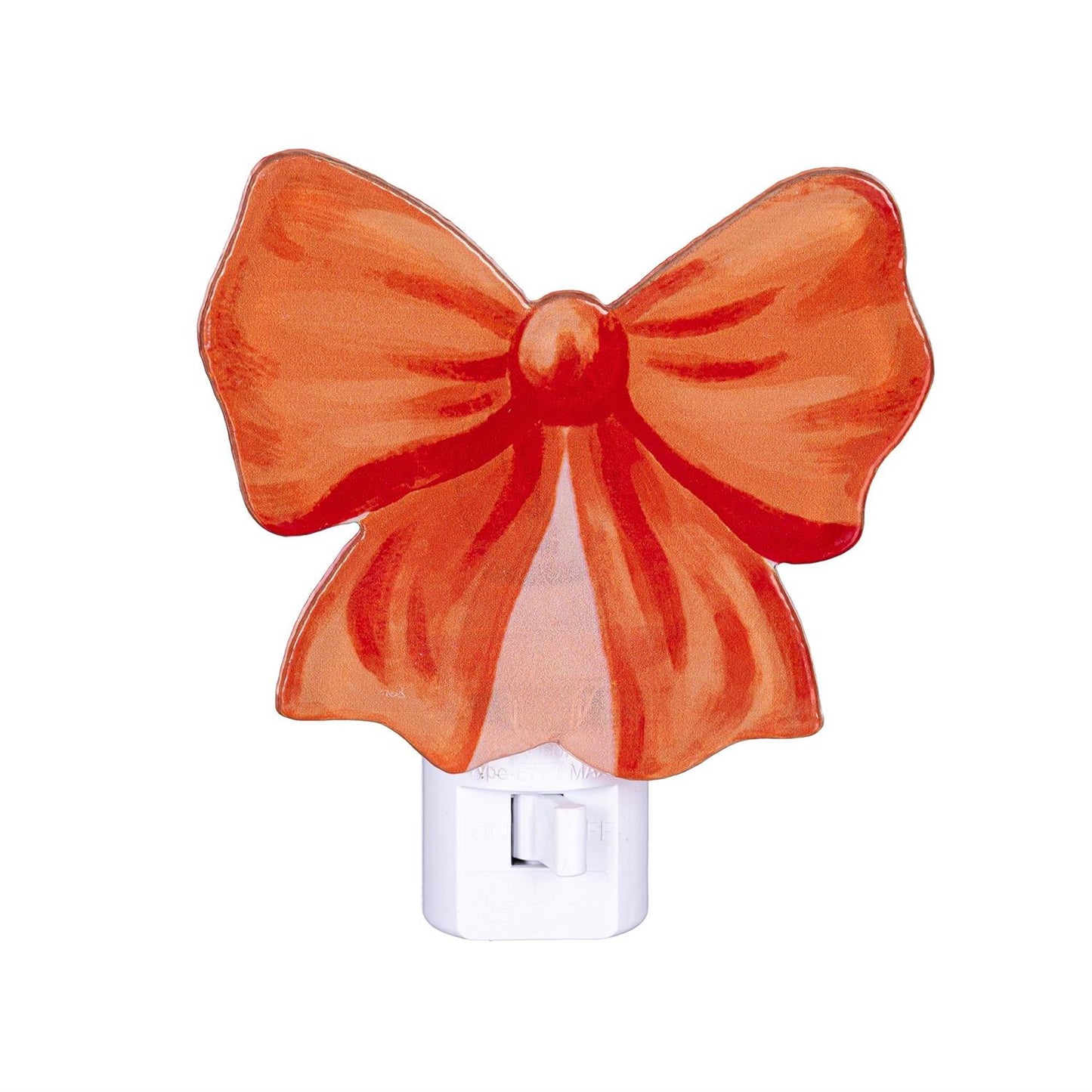 Bow-shaped night light with a white base on a white background
