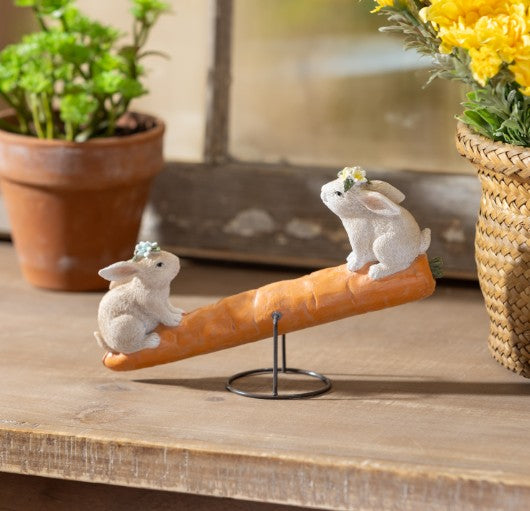 Bunnies on Carrot Seesaw