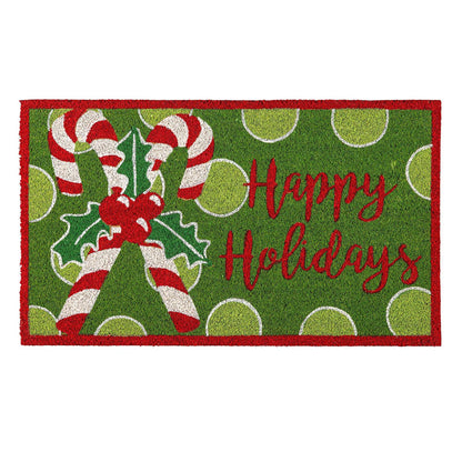 Candy Cane Coir Mat