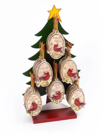 Wood Holiday Cardinal Ornament - 4.6"