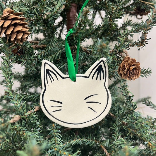 Personalizable Cat Face Ornament