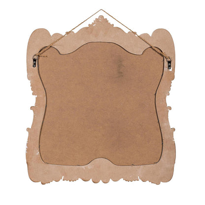 Back of chicken wall art showing hooks on a white background.