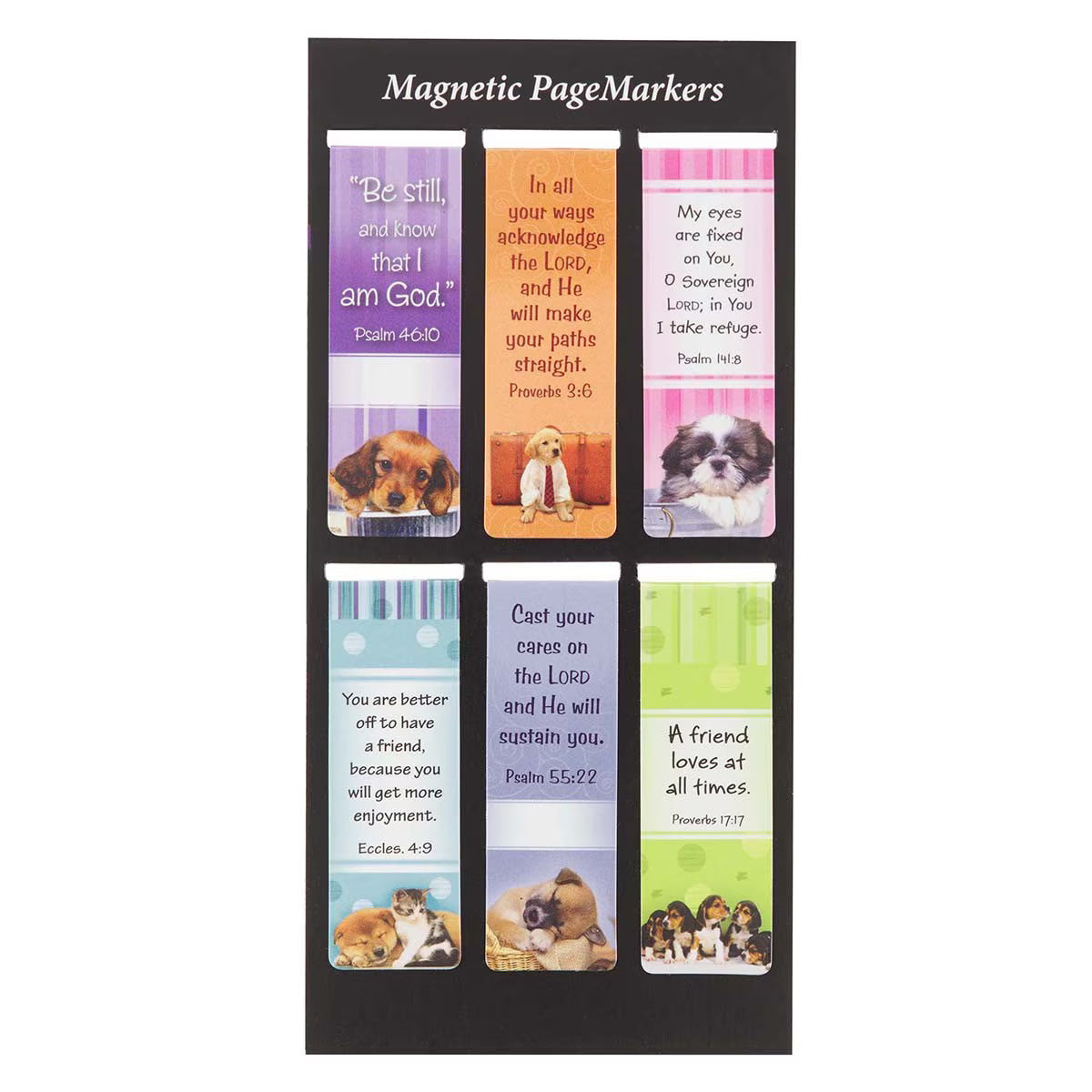 Be Still Magnetic Bookmark Set with Puppies - Psalm 46:10