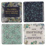 Morning Mercies Blue and Green Floral Magnet Set