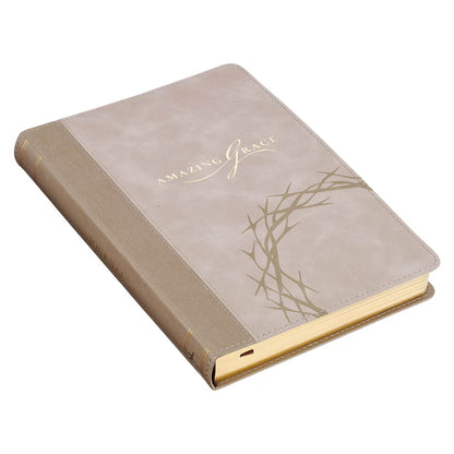 Amazing Grace Taupe Crown of Thorns Classic Faux Leather Journal Isaiah 53:5