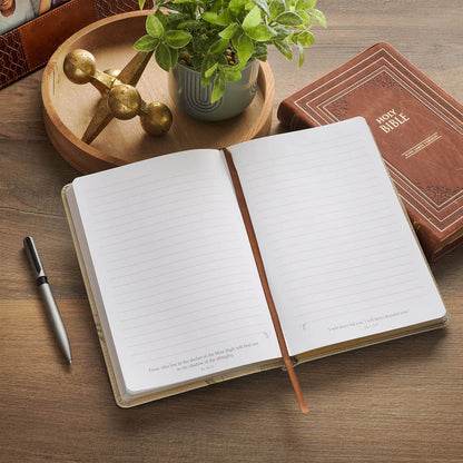 Amazing Grace Taupe Crown of Thorns Classic Faux Leather Journal Isaiah 53:5