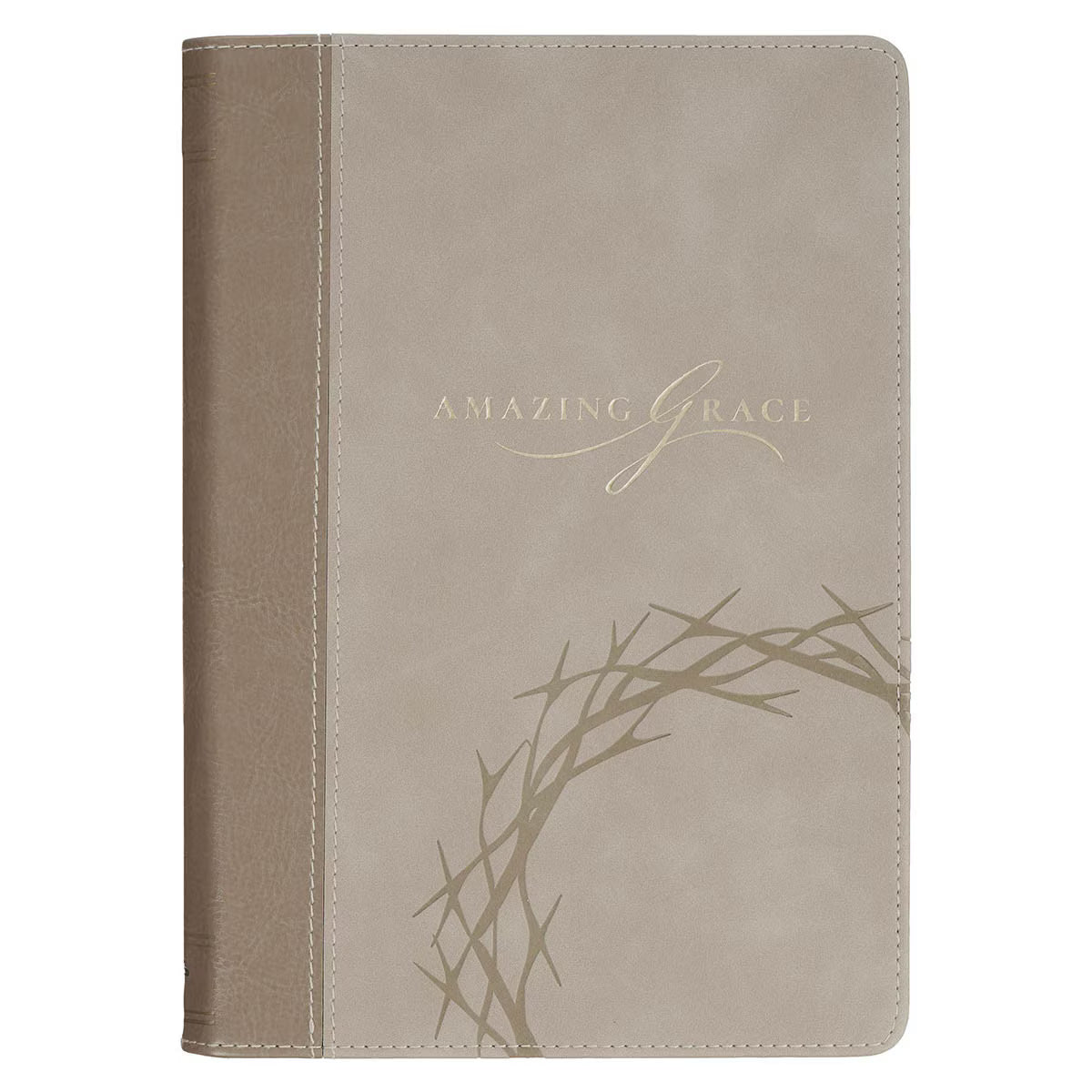 Amazing Grace Taupe Crown of Thorns Classic Faux Leather Journal Isaiah 53:5