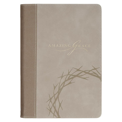 Amazing Grace Taupe Crown of Thorns Classic Faux Leather Journal Isaiah 53:5