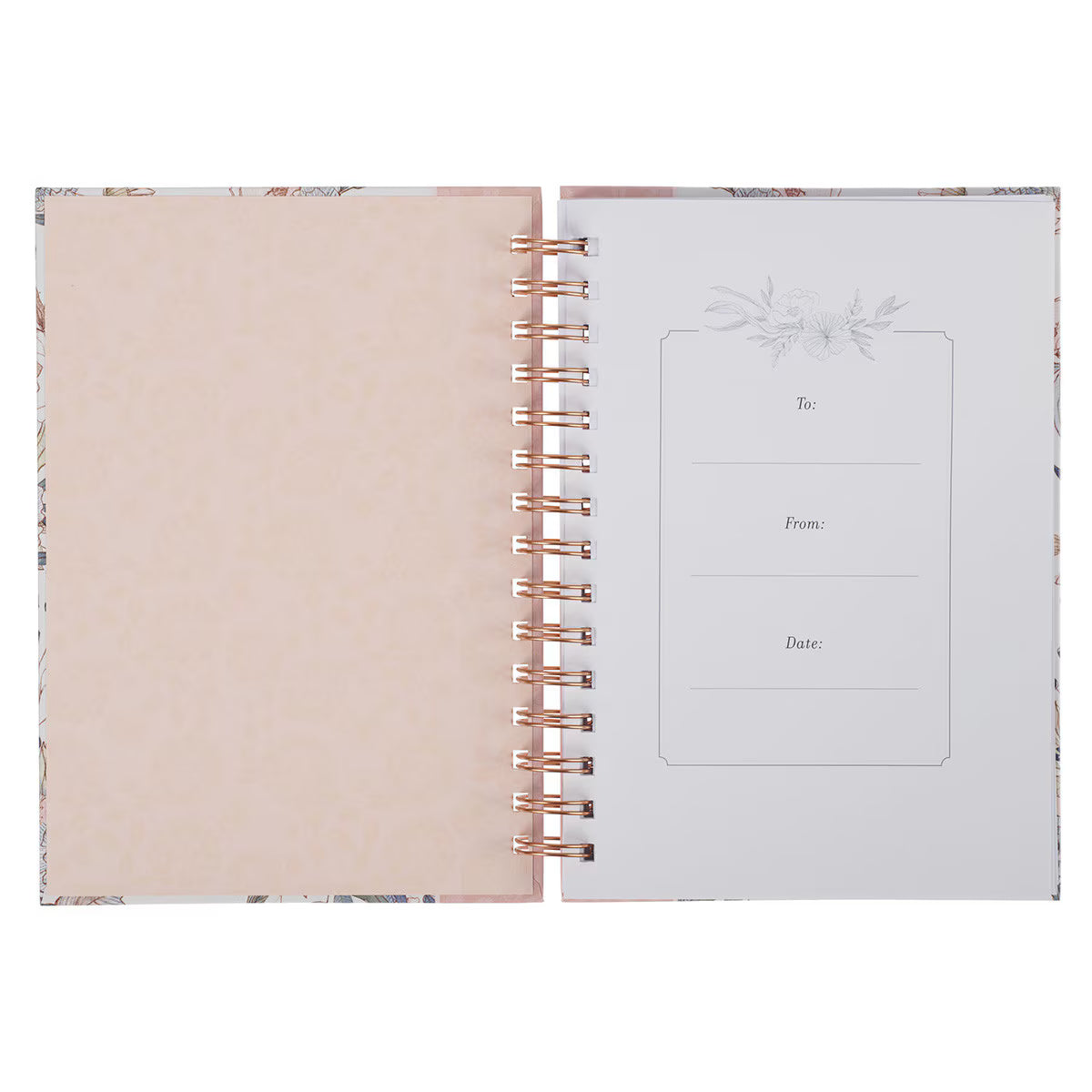 Be Still and Know Pink Floral Spiral Journal Psalm 46:10