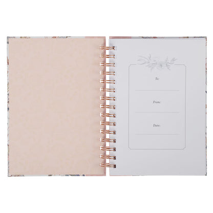 Be Still and Know Pink Floral Spiral Journal Psalm 46:10