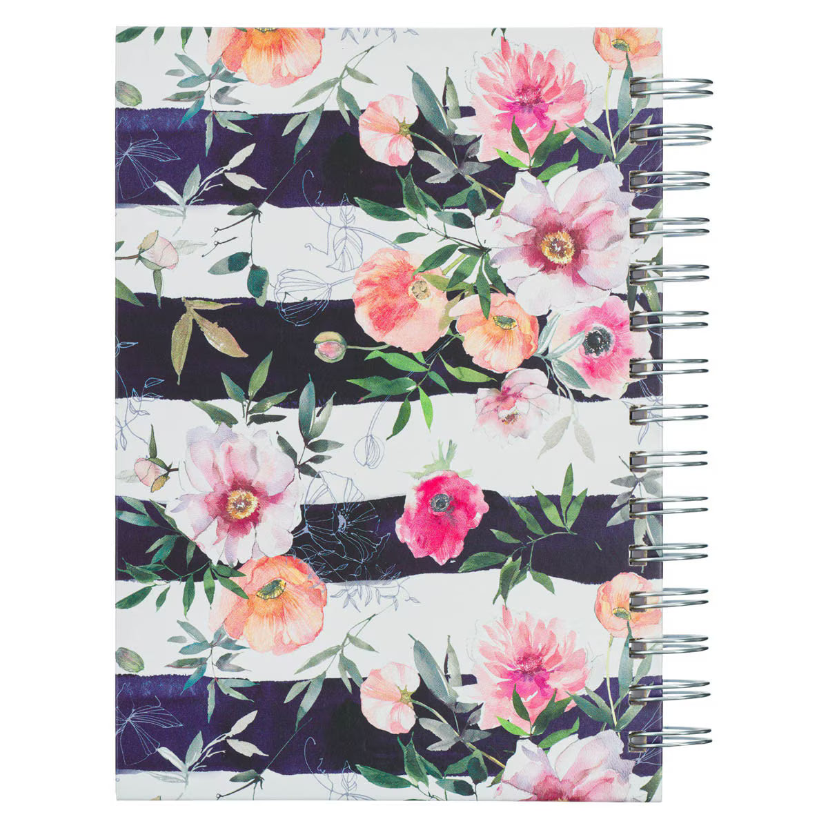 Bless You and Keep You White and Pink Floral Spiral Journal Numbers 6:24-25