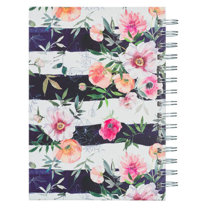 Bless You and Keep You White and Pink Floral Spiral Journal Numbers 6:24-25