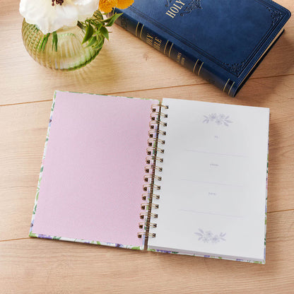 Journal Spiral White Floral He Who Promised Hebrews 10:23