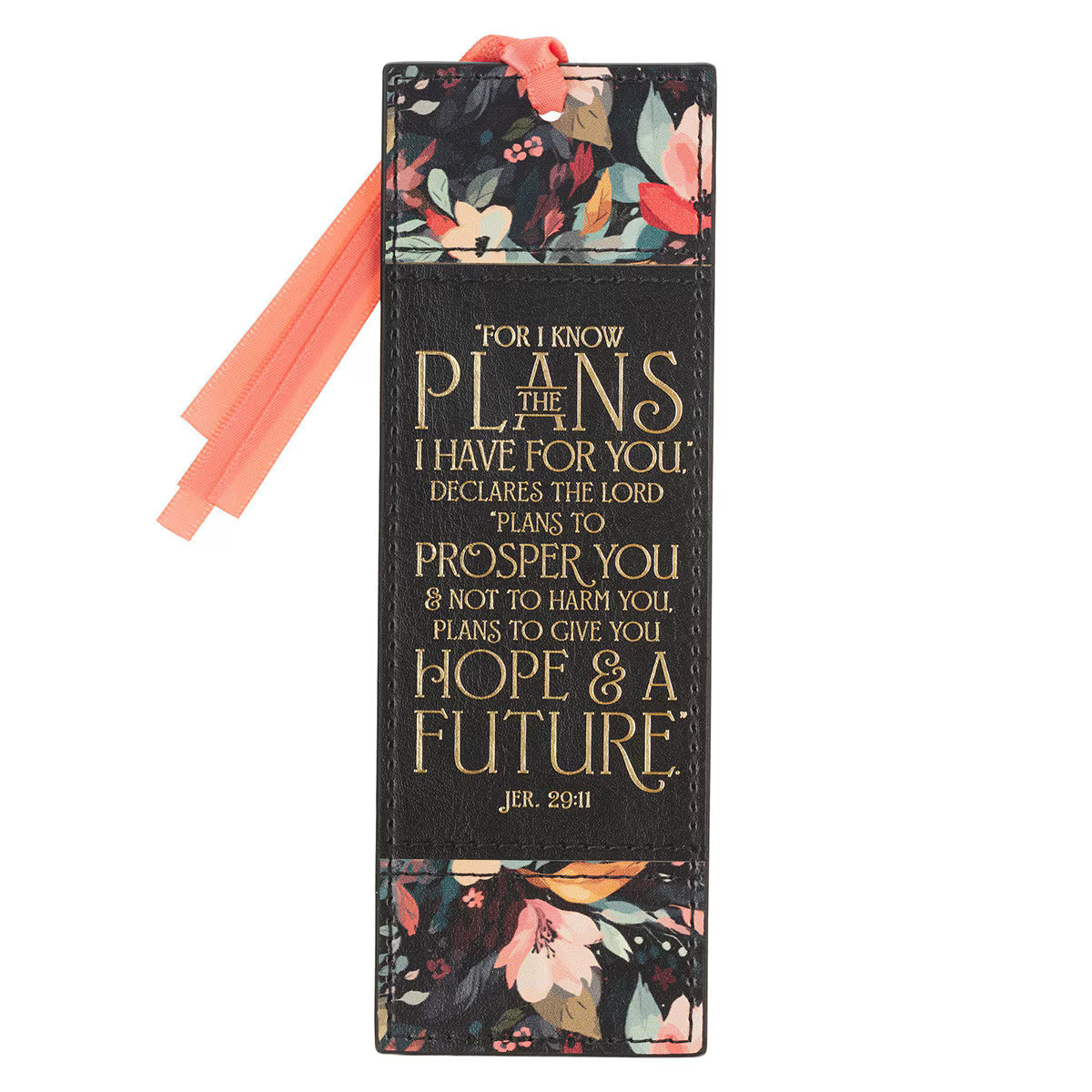 Bookmark Faux Leather Black I Know the Plans Jeremiah 29:11
