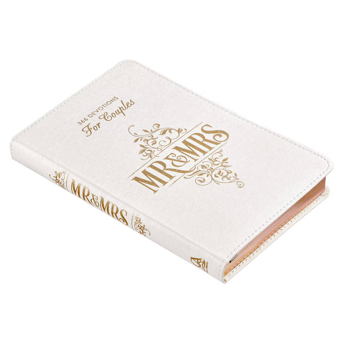 Mr and Mrs 366 Devotions for Couples White Faux Leather Devotional