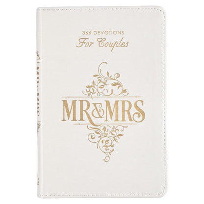 Mr and Mrs 366 Devotions for Couples White Faux Leather Devotional