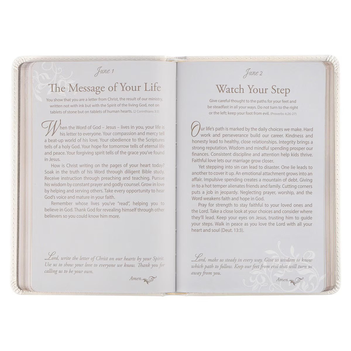 Mr and Mrs 366 Devotions for Couples White Faux Leather Devotional