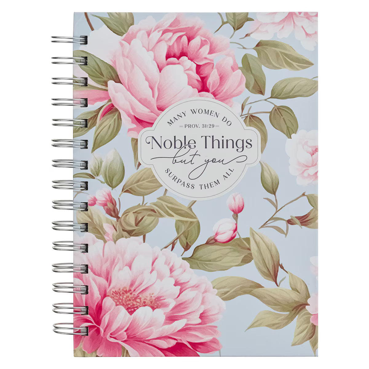 Noble Things Peony Spiral Journal Proverbs 31:29