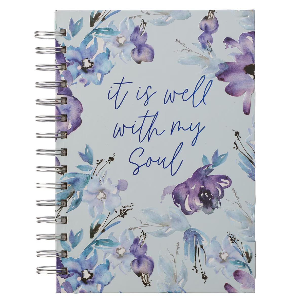 Purple Posies It Is Well With My Soul Large Spiral Journal