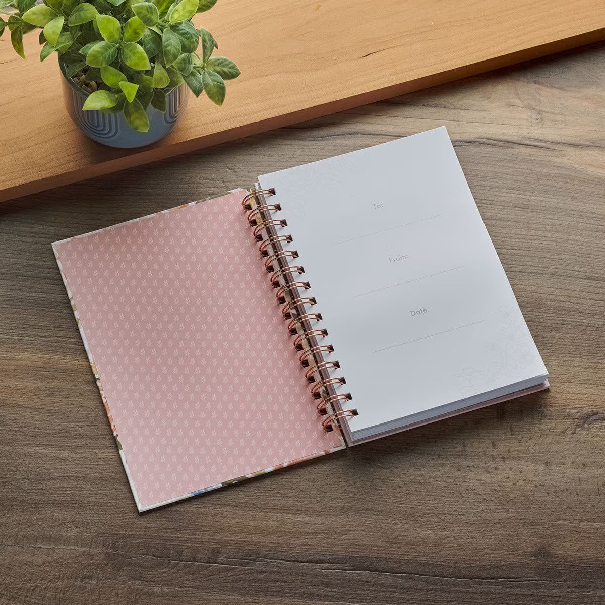 Strength and Dignity Pink Floral Spiral Journal Proverbs 31:25