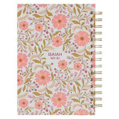 Trust Coral Floral Spiral Journal Isaiah 40:31