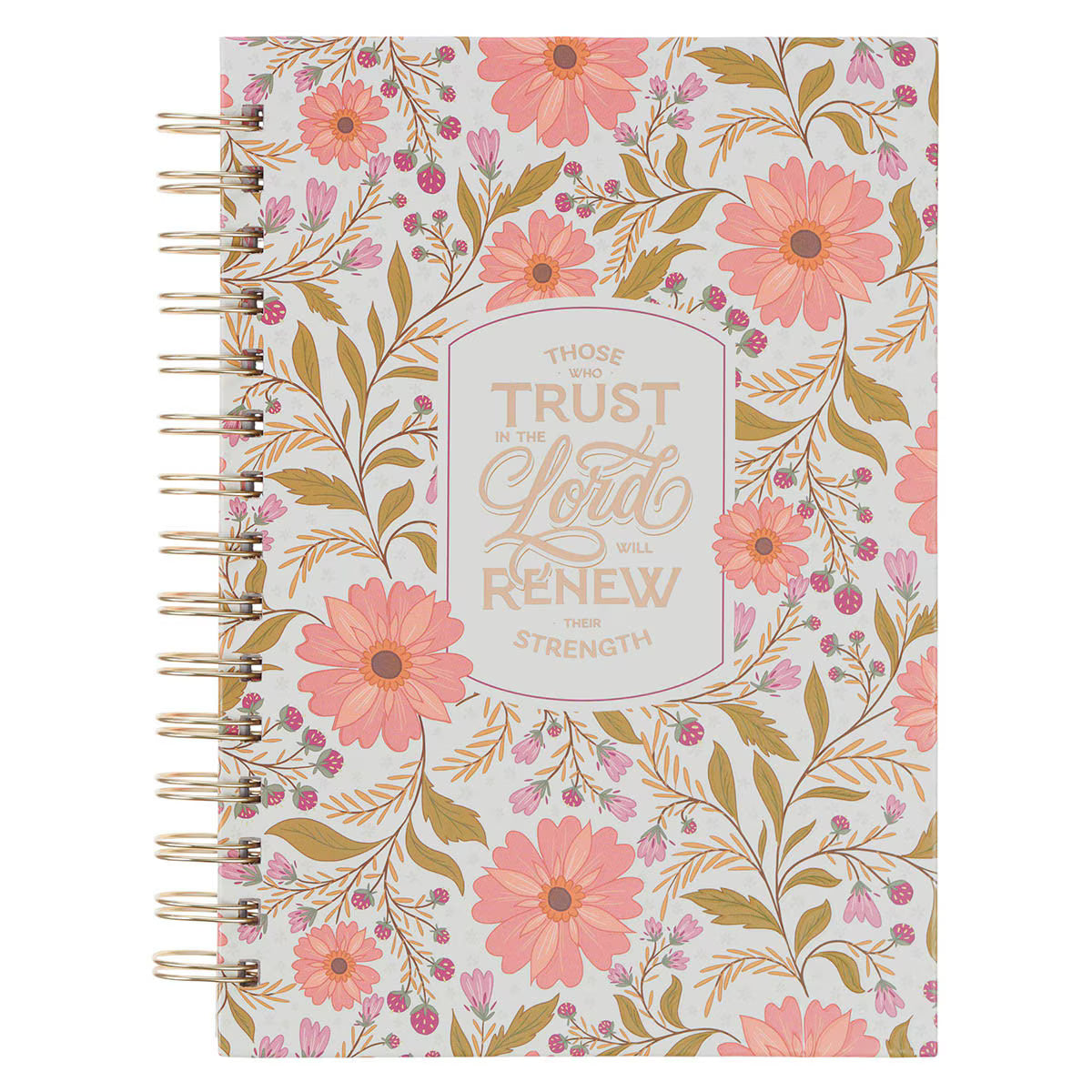 Trust Coral Floral Spiral Journal Isaiah 40:31