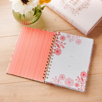 Trust Coral Floral Spiral Journal Isaiah 40:31