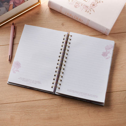 Walk by Faith Pink Cosmos Spiral Journal 2 Corinthians 5:7