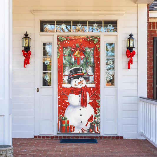 Christmas Snowman Door Cover