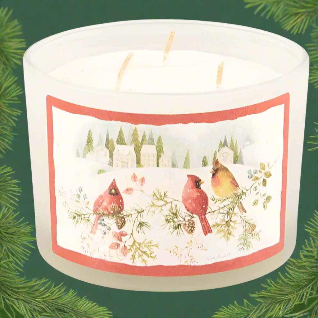 Winter Birds Christmas Candles