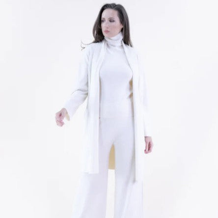 Tight Knit Open Cardigan in Cream