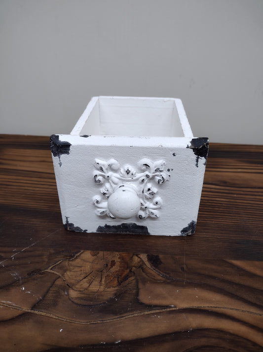 White Container Drawer with Handle & Detail