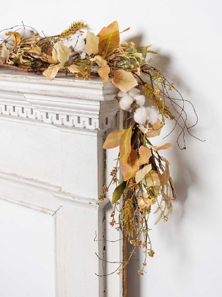 Cotton and Leaves Garland