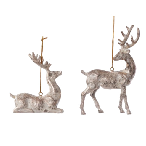 Cream and Gold Deer Ornaments