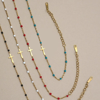 Cross and Bead Bracelet