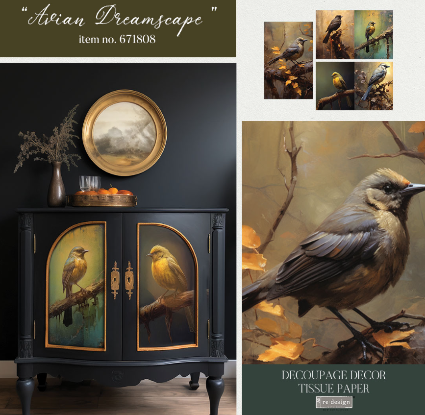 Redesign Decoupage Tissue Paper Pack - Avian Dreamscape
