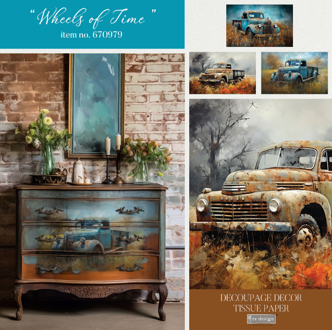 Redesign Decoupage Tissue Paper Pack - Wheels of Time