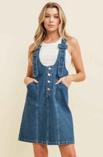 Denim Overall Mini Dress