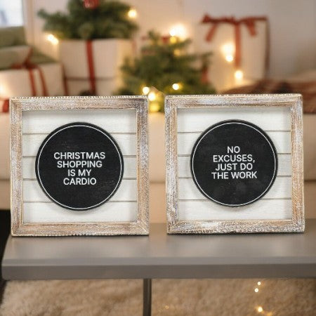 Double Sided Christmas and Year Round Sign - Christmas/Work