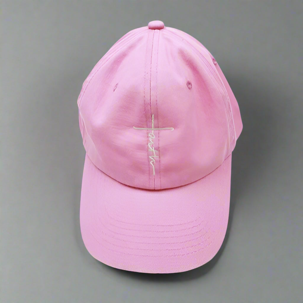 Faith Embroidered Washed Baseball Cap
