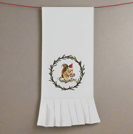 Farmhouse Squirrel Holiday Dishtowel