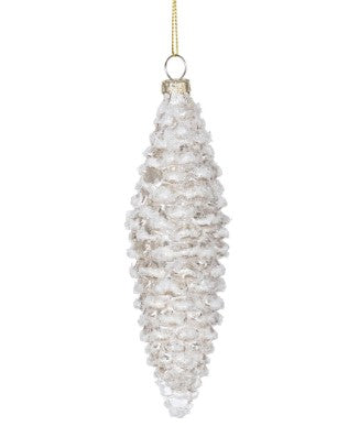 Park Hill Frosted Pinnacle Pine Cone Glass Ornament