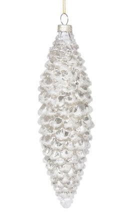 Park Hill Frosted Pinnacle Pine Cone Glass Ornament