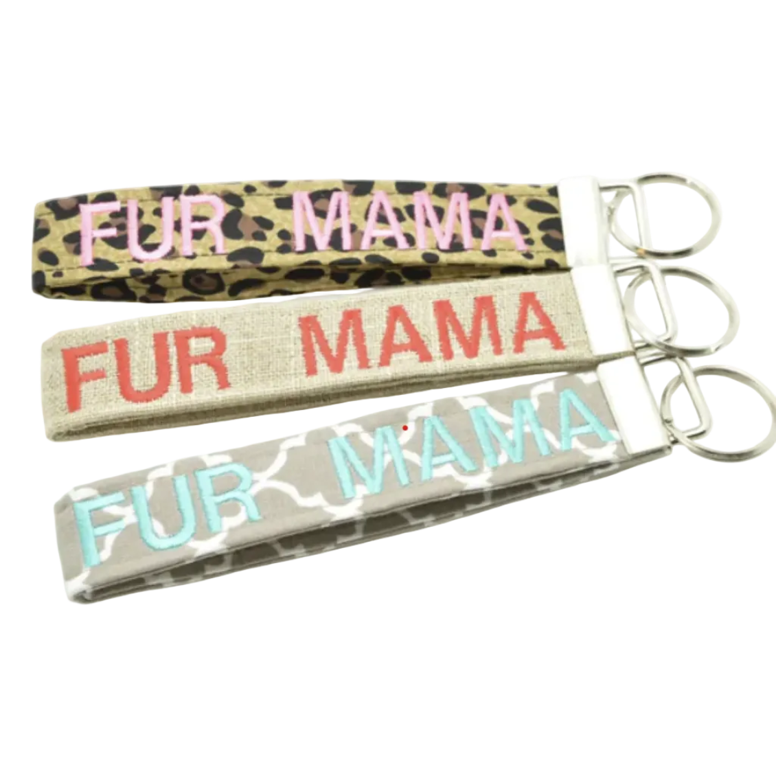 Embroidered Fur Mama Keychain